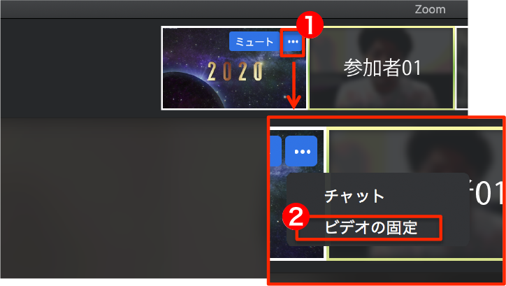 Zoomビデオ固定